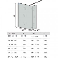 Душевое ограждение WeltWasser WW400 50G+30G