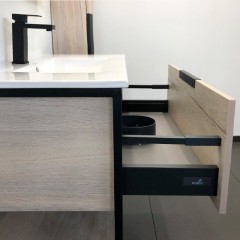 Тумба с раковиной Comforty Бонн 90 дуб дымчатый/чёрный