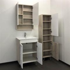 Тумба с раковиной Comforty Клеон 60Н белый/дуб дымчатый