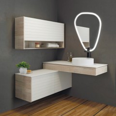 Тумба с раковиной Comforty Клеон 120 белый/дуб дымчатый R
