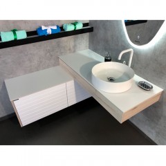 Тумба с раковиной Comforty Клеон 120 белый/дуб дымчатый R