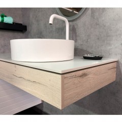 Тумба с раковиной Comforty Клеон 120 белый/дуб дымчатый R