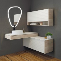 Тумба подвесная Comforty Клеон 120 белый/дуб дымчатый