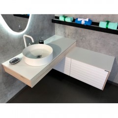 Тумба подвесная Comforty Клеон 120 белый/дуб дымчатый
