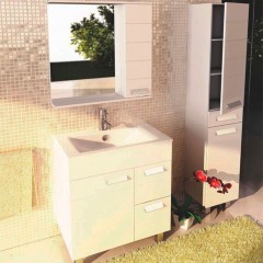 Тумба с раковиной Comforty Модена М-75 белый матовый