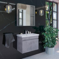 Тумба с раковиной Comforty Осло 60 бетон светлый