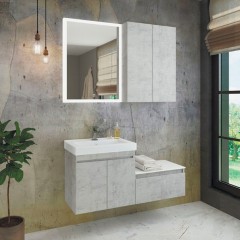 Тумба с раковиной Comforty Осло 60 бетон светлый