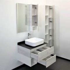 Зеркало-шкаф Comforty Прага 75 дуб белый