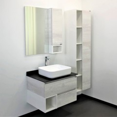 Тумба с раковиной Comforty Прага 75 дуб белый (раковина T-Y9378)