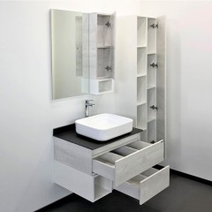 Тумба с раковиной Comforty Прага 75 дуб белый (раковина T-Y9378)