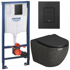 Инсталляция Grohe Rapid SL 38811KF0 + унитаз Grossman GR-4455BBLS безободковый с сиденьем