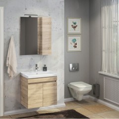 Зеркало-шкаф Comforty Тромсе 60 дуб сонома