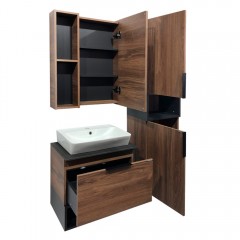 Тумба с раковиной Comforty Штутгарт 60 дуб тёмно-коричневый (раковина 9055RA-50)