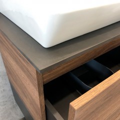 Тумба с раковиной Comforty Штутгарт 60 дуб тёмно-коричневый (раковина 9055RA-50)