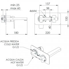 Смеситель для раковины встраиваемый Remer Dream D15