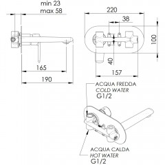 Смеситель для раковины встраиваемый Remer Vanity V15