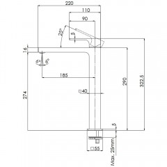 Смеситель для раковины Remer Absolute AU11L