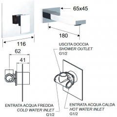 Смеситель для раковины встраиваемый Remer Q-Design QD15C