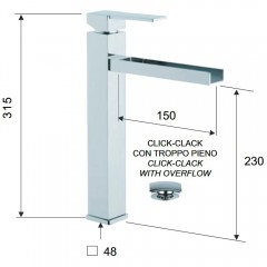 Смеситель для раковины Remer Qubika Cascata QC10L