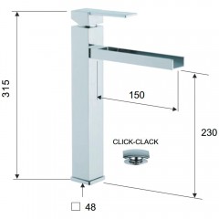 Смеситель для раковины Remer Qubika Cascata QC10LB