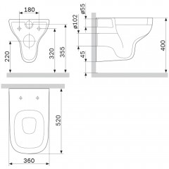 Унитаз подвесной Am.Pm X-Joy S C85A1700MBSC безободковый