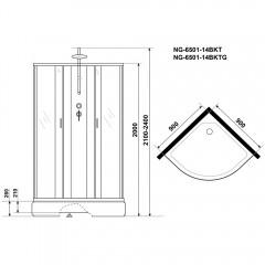 Душевая кабина Niagara Classic NG-6501-14BKTG