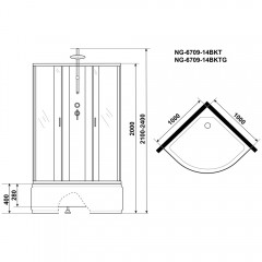 Душевая кабина Niagara Classic NG-6709-14BKTG