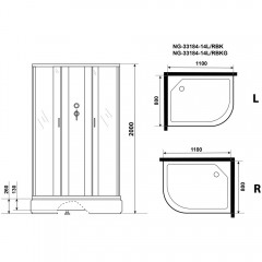 Душевая кабина Niagara Classic NG-33184-14RBK