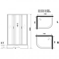 Душевая кабина Niagara Classic NG-33194-14LBK