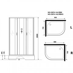 Душевая кабина Niagara Classic NG-33974-14RBKG