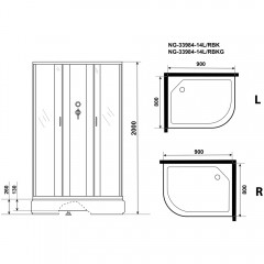 Душевая кабина Niagara Classic NG-33984-14LBKG