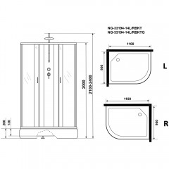 Душевая кабина Niagara Classic NG-33194-14RBKT