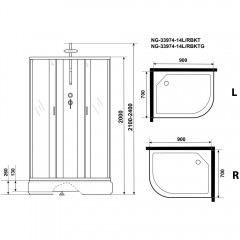 Душевая кабина Niagara Classic NG-33974-14LBKTG
