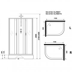 Душевая кабина Niagara Classic NG-33184-14RBKTG