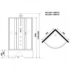 Душевая кабина Niagara Classic NG-2307-14BKTG