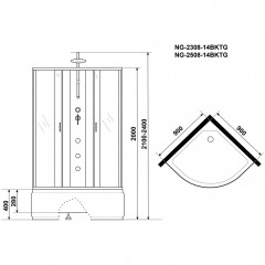 Душевая кабина Niagara Classic NG-2308-14BKTG