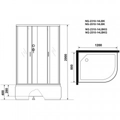 Душевая кабина Niagara Classic NG-2310-14LBKG