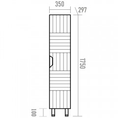 Пенал Brevita Gloster 35 R белый GLOS-05035-01-2П