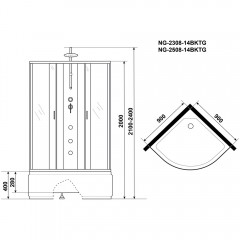 Душевая кабина Niagara Classic NG-2508-14BKTG