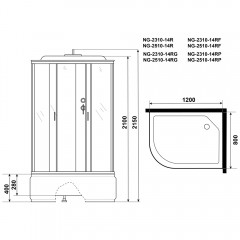 Душевая кабина Niagara Classic NG-2510-14RG