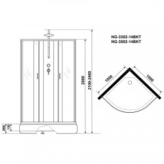 Душевая кабина Niagara Classic NG-3302-14BKT