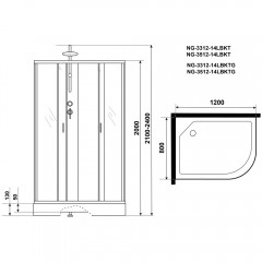 Душевая кабина Niagara Classic NG-3312-14LBKTG