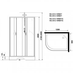 Душевая кабина Niagara Classic NG-3312-14RBKTG