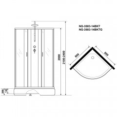 Душевая кабина Niagara Classic NG-3503-14BKTG