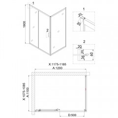 Душевое ограждение Niagara Nova NG-42-12AG-A110G