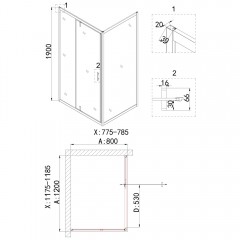 Душевое ограждение Niagara Nova NG-43-12AG-A80G