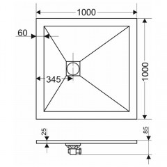 Поддон из искусственного камня Grossman Strong 100x100 GR-S1100100Q