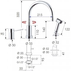 Смеситель на борт ванны Remer Minimal N48332EU