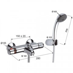 Смеситель для ванны Remer Thermo H02 термостат