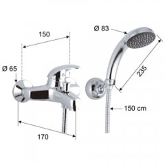Смеситель для ванны Remer Giga G02